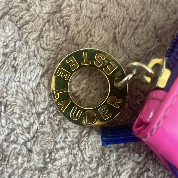 Estée Lauder pink and blue small pouch - Picture 2 of 5